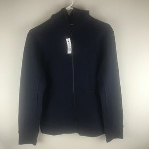 Club Monaco Men XS 100% Wool Knit Hoodie Navy Blue